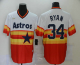 Men's Houston Astros #34 Nolan Ryan Orange Rainbow Cooperstown Stitched MLB Cool Base Nike Jersey