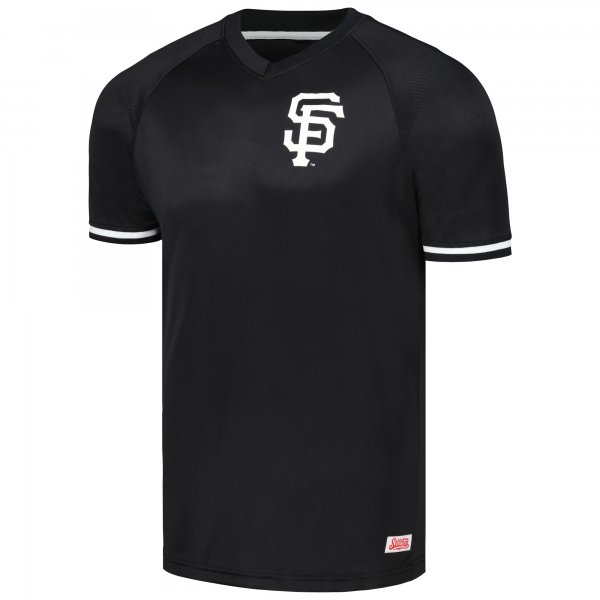 Men's San Francisco Giants Stitches Black Raglan V-Neck Jersey