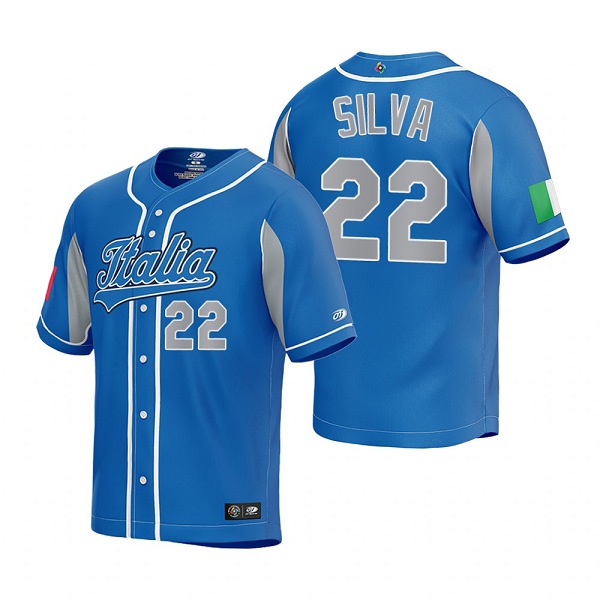 Italy Baseball Tiago da Silva Royal 2023 World Baseball Classic Jersey