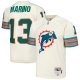 Men's Miami Dolphins Dan Marino Mitchell & Ness Cream Chainstitch Legacy Jersey