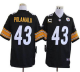 Nike Pittsburgh Steelers #43 Troy Polamalu Black Team Color With C Patch Men's Stitched NFL Game Jersey