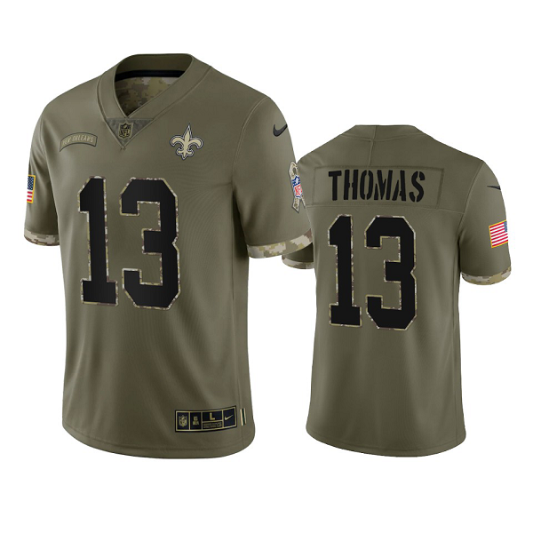 New Orleans Saints Michael Thomas #13 Olive 2022 Salute To Service Limited Jersey