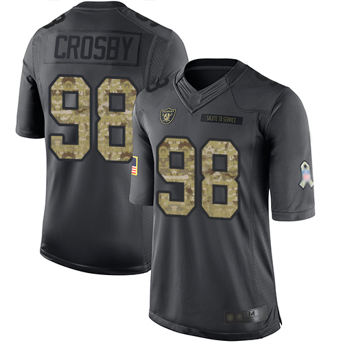 Men's Nike Las Vegas Raiders#98 Maxx Crosby Limited Black 2016 Salute to Service NFL Jersey