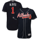 Atlanta Braves #1 Ozzie Albies Navy Blue Flexbase Collection Stitched MLB Jersey