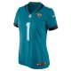 Women's Jacksonville Jaguars Number 1 Mom Nike Teal Game Jersey