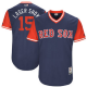 Men's Boston Red Sox #15 Dustin Pedroia Laser Show Majestic Navy 2017 Players Weekend Jersey