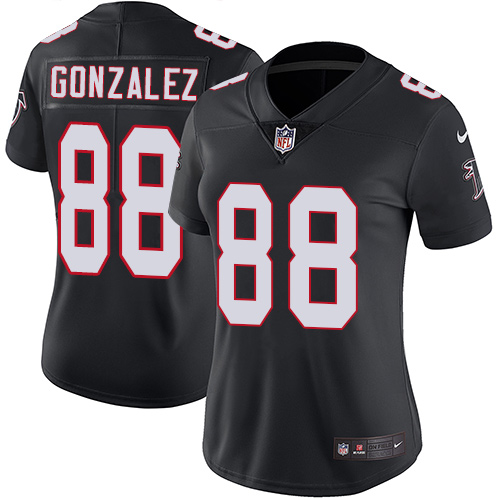 Nike Atlanta Falcons #88 Tony Gonzalez Black Alternate Women's Stitched NFL Vapor Untouchable Limited Jersey