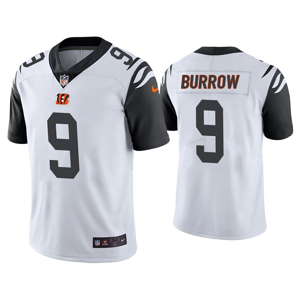 Men's Nike Cincinnati Bengals #9 Joe Burrow Color Rush Limited White Jersey