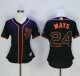 San Francisco Giants #24 Willie Mays Black Alternate Women's Stitched MLB Jersey