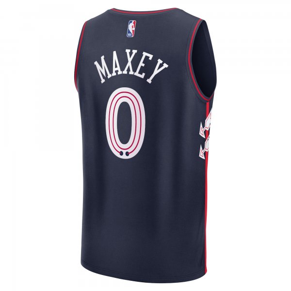 Youth Philadelphia 76ers Tyrese Maxey Fanatics Navy 2023/24 Fast Break Jersey - City Edition