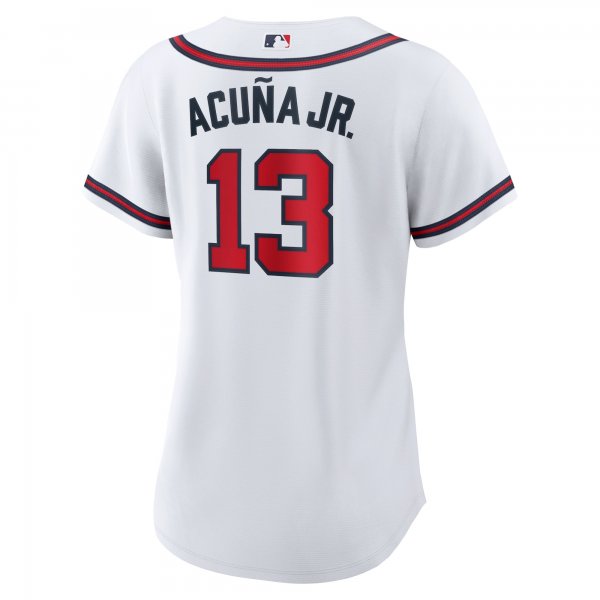 Women's Atlanta Braves Ronald Acuna Jr. Nike White Home Replica Player Jersey