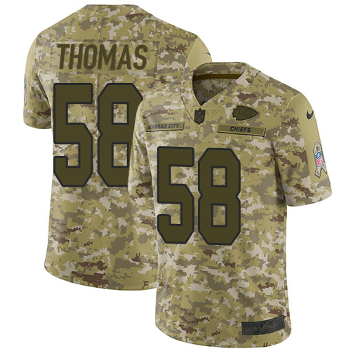 Men's Nike Kansas City Chiefs #58 Derrick Thomas Camo Stitched NFL Limited 2018 Salute To Service Jersey