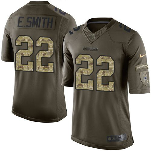 Nike Dallas Cowboys #22 Emmitt Smith Green Men's Stitched NFL Limited Salute To Service Jersey