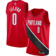 Portland Trail Blazers #0 Damian Lillard Red NBA Swingman Statement Edition 2019/2020 Jersey