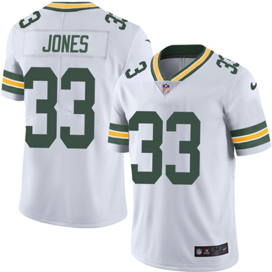 Men's Nike Green Bay Packers #33 Aaron Jones Limited White Vapor Untouchable Jersey