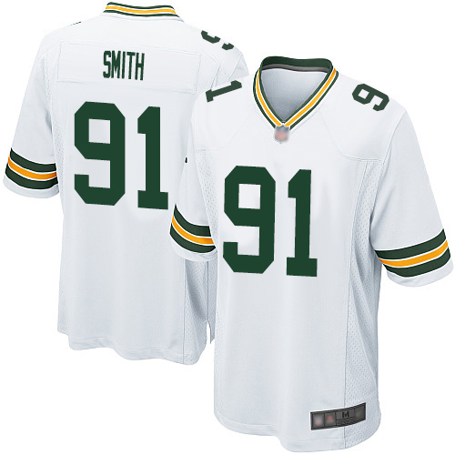 Men's Nike Green Bay Packers #91 Preston Smith Game White Road NFL Jersey