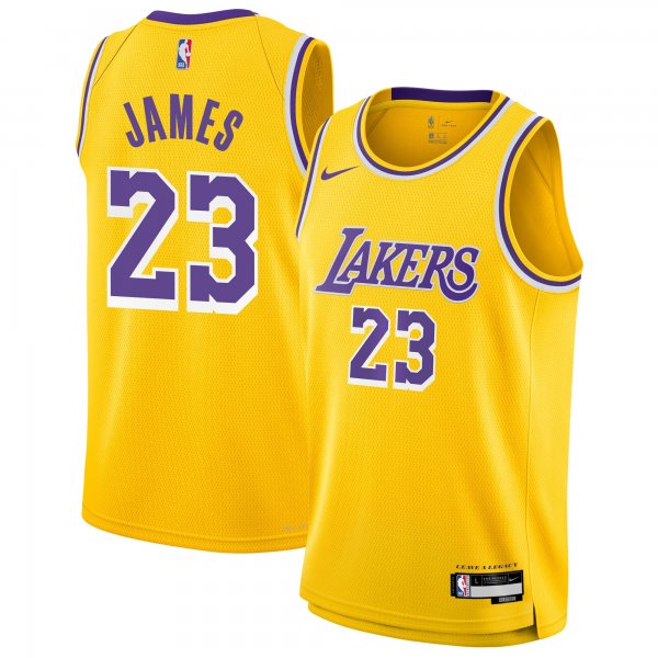 Youth Los Angeles Lakers LeBron James Nike Gold Swingman Jersey - Icon Edition