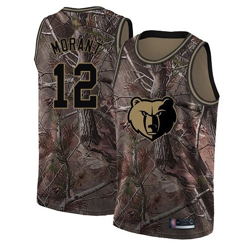 Memphis Grizzlies #12 Ja Morant Camo Youth NBA Swingman Realtree Collection Jersey