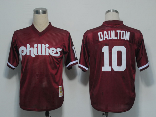 Mitchell And Ness 1991 Philadelphia Phillies #10 Darren Daulton Red Stitched MLB Jersey