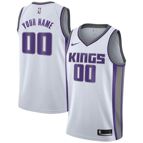 Men's Nike Kings Personalized Swingman White NBA Association Edition Jersey