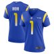 Women's Los Angeles Rams Number 1 Mom Nike Royal Game Jersey