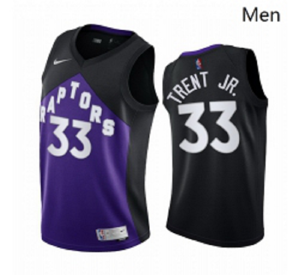 Men Toronto Raptors 33 Gary Trent Jr Purple NBA Swingman 2020 21 Earned Edition Jersey