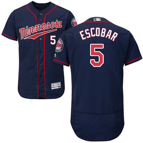 Minnesota Twins #5 Eduardo Escobar Navy Blue Flexbase Collection Stitched MLB Jersey