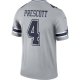 Men's Dallas Cowboys Dak Prescott Nike Gray Inverted Legend Jersey