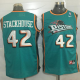 Men's Nike Detroit Pistons #42 Jerry Stackhouse Green Throwback Stitched NBA Jersey