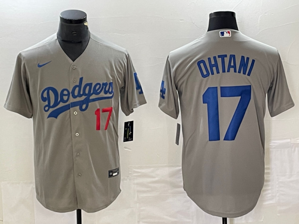 Men's Los Angeles Dodgers #17 Nike Grey Shohei Ohtani Jersey