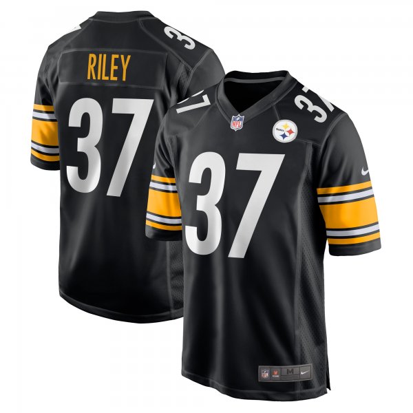 Men's Pittsburgh Steelers Elijah Riley Nike Black Game Player Jersey