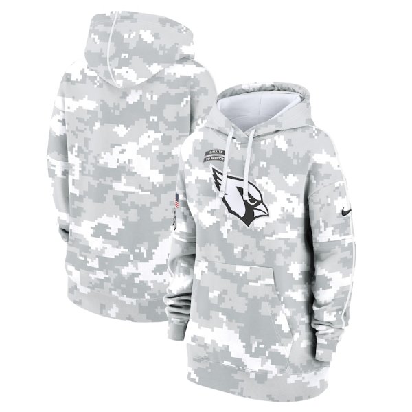 Youth Nike Arctic Camo Arizona Cardinals 2024 Salute To Service Club Fleece Pullover Hoodie