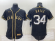 Men's Boston Red Sox #34 David Ortiz Black Golden Stitched MLB Flex Base Nike Jersey