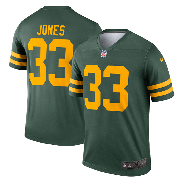 Nike Men's Green Bay Packers #33 Aaron Jones Green Alternate Legend Player NFL Jersey