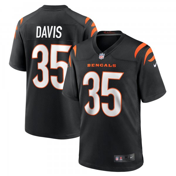 Men's Cincinnati Bengals Jalen Davis Nike Black Game Player Jersey