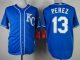 Kansas City Royals #13 Salvador Perez Blue Alternate 2 Cool Base Stitched MLB Jersey