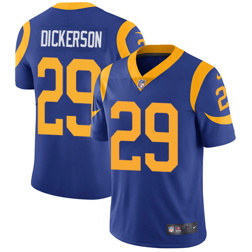 Men's Nike Los Angeles Rams #29 Eric Dickerson Royal Blue Alternate Stitched NFL Vapor Untouchable Limited Jersey