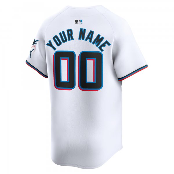 Youth Miami Marlins Nike White Home Limited Custom Jersey