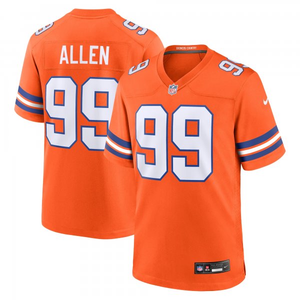 Men's Denver Broncos #99 Zach Allen Nike Orange Mile High Collection 1977 Throwback Player Jersey