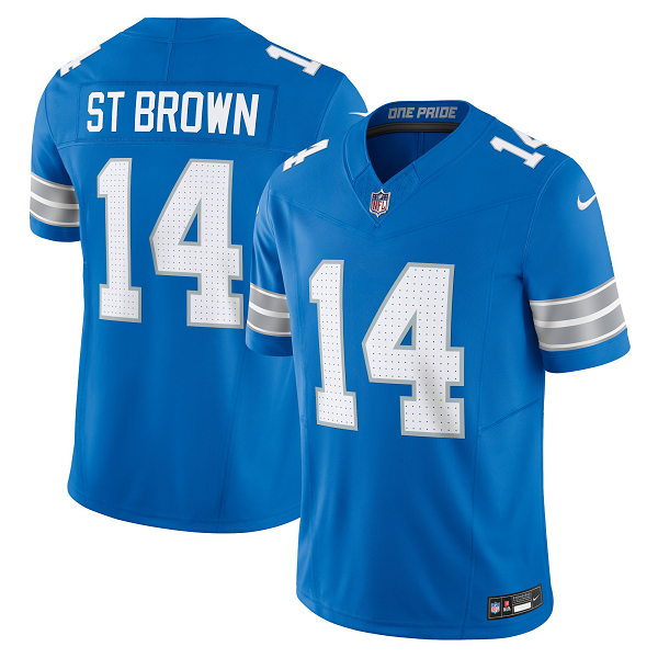 Men's Detroit Lions #14 Amon-Ra St. Brown Nike Blue Vapor F.U.S.E. Limited Jersey