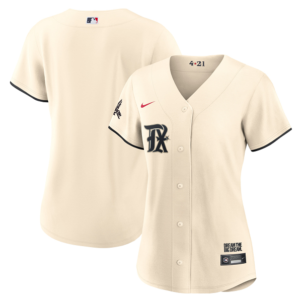 Women's Texas Rangers Nike Cream 2023 City Connect Cool Base Jersey