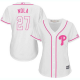 Philadelphia Phillies #27 Aaron Nola White/Pink Fashion Women's Stitched MLB Jersey