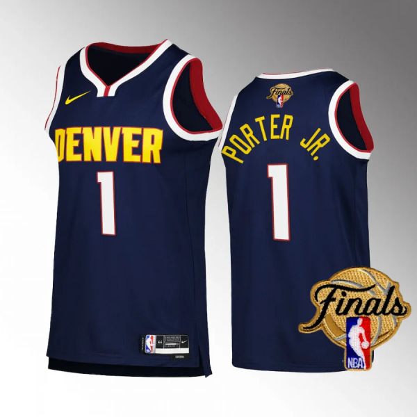 Michael Porter Jr. Men's Denver Nuggets 2023 NBA Finals Navy #1 Icon Edition Jersey Unisex