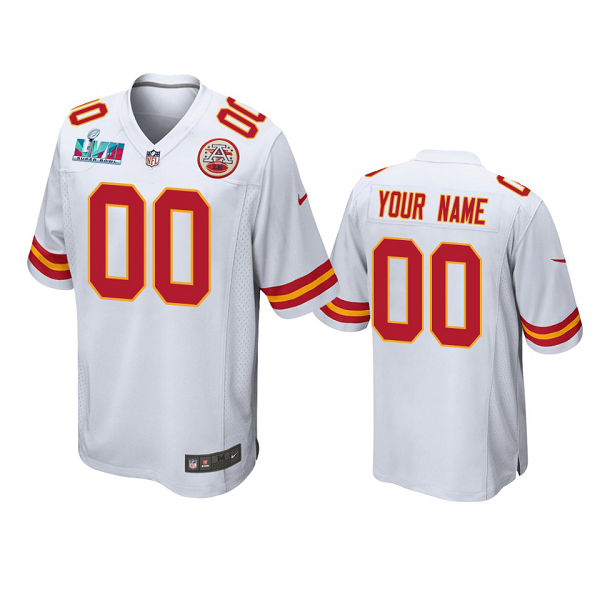 Men's Kansas City Chiefs Custom White Super Bowl LVII Limited Jersey