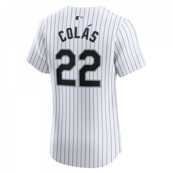 Men's Chicago White Sox Oscar Colas Nike White Home Elite Player Jersey