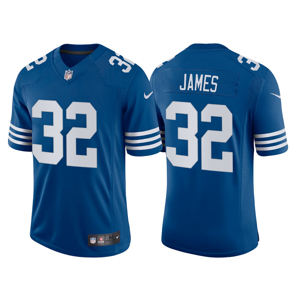 Men's Indianapolis Colts #32 Edgerrin James Royal 2021 Throwback Vapor Limited Retired Player NFL Jersey