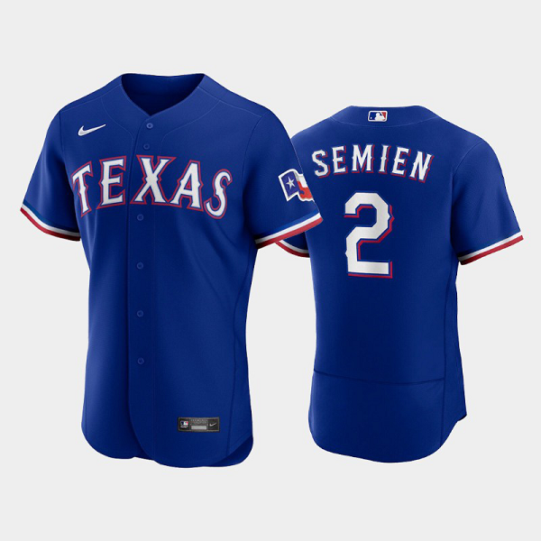 Men's #2 Marcus Semien Texas Rangers Royal MLB Flex Base Jersey