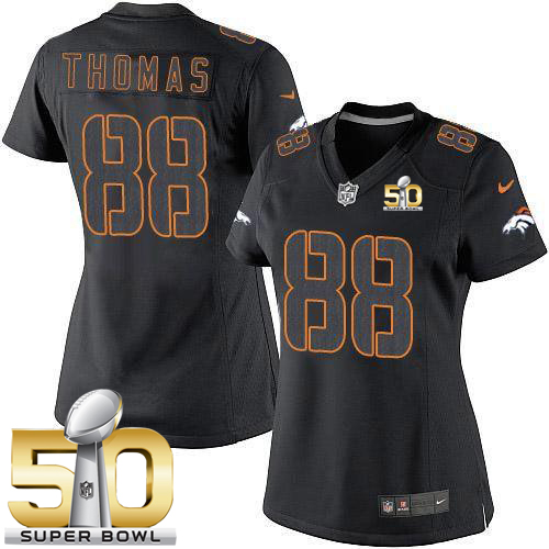 Nike Denver Broncos #88 Demaryius Thomas Black Impact Super Bowl 50 Women's Stitched NFL Limited Jersey