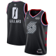 Men's Jordan Brand Portland Trail Blazers #0 Damian Lillard Black Swingman 2019 All-Star Game NBA Jersey