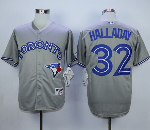 Toronto Blue Jays #32 Roy Halladay Grey Cool Base Stitched MLB Jersey